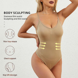 Seamless Shapewear <b>Bodysuit</b> Women Tummy Control Body Shaper Fajas Colombianas Waist Trainer Ladies Sexy Thong Slimming Underwear - Product Image 3