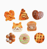 Ornements en résine 3D de dessins animés, DIY, pour coques de téléphone et décorations de chaussures, jouet alimentaire artificiel en forme de pain Kawaii, avec accessoire de colle, Noël