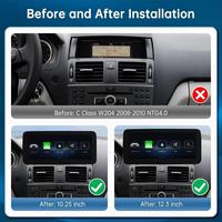 Système multimédia tactile pour tableau de bord avec CarPlay sans fil Android Auto 4G/WiFi 12,3 pouces pour Mercedes-Benz Classe C W204 2008-2010