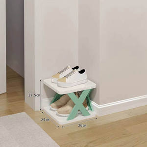 Nouveauté, étagère à chaussures simple et tendance, en plastique multi-niveaux, <span class=keywords><strong>armoire</strong></span> à chaussures bon marché pour dortoir avec un design rectangulaire - Product Image 1