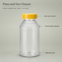 Vente en gros de flacons en PET transparent de 250 ml avec bouchon à visser, emballage pour compléments alimentaires à base d'huile de poisson, impression personnalisée
