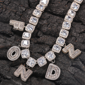 <span class=keywords><strong>Collana</strong></span> <span class=keywords><strong>con</strong></span> <span class=keywords><strong>nome</strong></span> iniziale personalizzato <span class=keywords><strong>con</strong></span> catena Baguette CZ nuovi gioielli personalizzabili in lega di zinco - Product Image 5