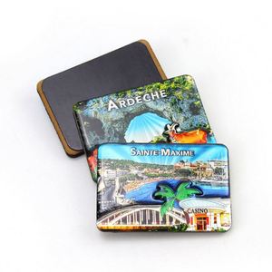 Various Styles Custom Country Souvenir Printed <b>Fridge</b> 9Cmx7cm Mdf Wood Epoxy Magnet - Product Image 1