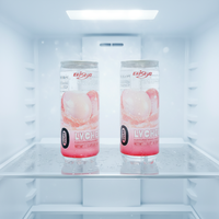 Vente en gros d'usine, canettes transparentes de 330 ml, boissons gazeuses sans sucre au goût de litchi