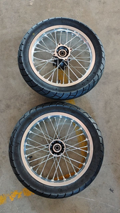 Roue à rayons Kenda de 14 pouces avec jante noire et chromée, pneu 90/90-14 pouces, ensemble jante et pneu 1,85 x 14 pouces, chambre à air neuve - Product Image 4