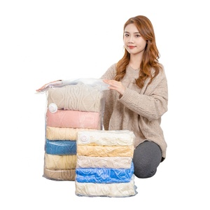 Cube Space Saver Vacuum Storage Bags Double Zipper Compression Bag For Clothing Pillow vacuum bags clothes big