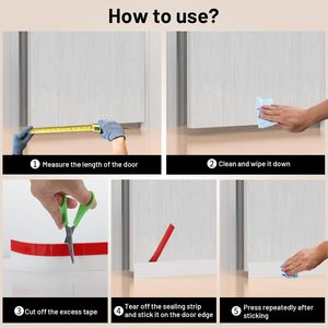 Striscia Adesiva Termica per Fessure Inferiori delle Porte in Legno, Isolamento Acustico, Protezione da <span class=keywords><strong>Vento</strong></span>, Polvere e Insetti - Product Image 4