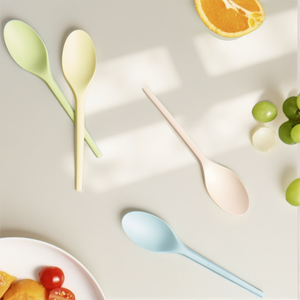 Cuillère à soupe de qualité alimentaire de couleur personnalisée, compostable, en CPLA, couverts jetables, <span class=keywords><strong>vaisselle</strong></span> pour les fêtes, gâteau, dessert, cuillère en <span class=keywords><strong>plastique</strong></span> - Product Image 5