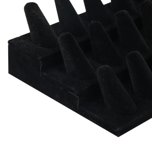 أسود المخملية البنصر واحدة عرض منتجات حامل مُنظِم تخزين المجوهرات جوهرة المجوهرات عرض حلقة - Product Image 6