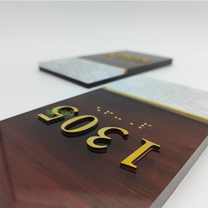 YIYAO-puerta acrílica braille ada para interior, placa de señal de número para habitación de hotel - Product Image 5