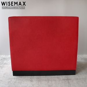 High End Hotel Cafe Restaurant Rivet Design Backrest <strong>Red</strong> Pu <strong>Leather</strong> Wooden Booth <strong>Sofa</strong> for Sale