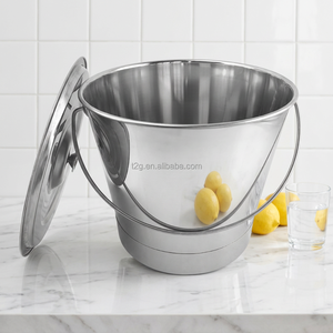 Cubo de Acero Inoxidable de 10-15L con Tapa, Diseño Moderno para Uso en la Cocina - Product Image 1