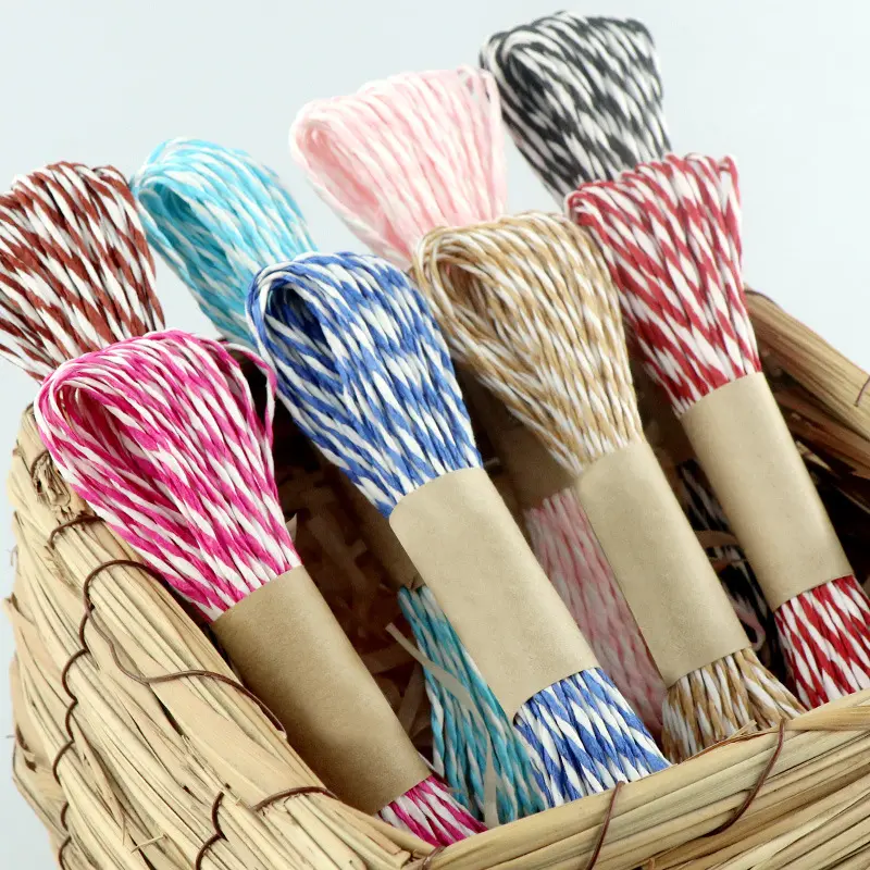 Eco-friendly Double-Color Paper Ribbon 10m/Roll Spot Sale Children'S DIY Handwork Material FSC Paper Rope