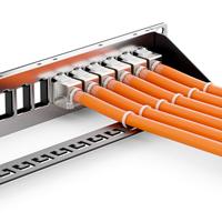ZOERAX PXJ-PBLXJ-PH410-TKC6 24 Port Rack-Mounted STP Blank Fiber Optic Patch Panel 24pcs Shielded Cat6 Coupler.