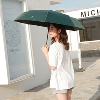 Parasol pliable pour femme, impression numérique, logo personnalisé, semi-automatique, protection solaire UV, écologique, 3 plis, été, pluie, soleil