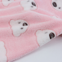Tissu en flanelle polaire à double face imprimé en jacquard en velours corail de l'usine chinoise pour animaux de compagnie pour couverture pyjama bébé