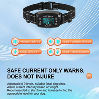 Clôture électronique sans fil GPS en nylon pour chien avec collier, pour l'entraînement, avec contrôle automatique des aboiements, toutes saisons, vibration et choc