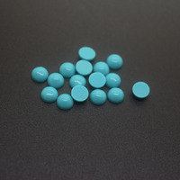 Vente en gros de pierres synthétiques turquoise bleues rondes en cabochon de 4,5 mm
