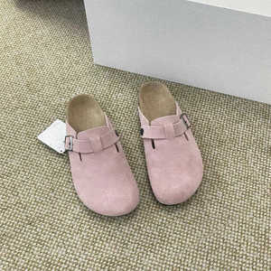 Birkenstocks Nieuwe Stijl Zomer Lente Kinder Enkele Schoenen Half Bedekte Birkenstocks Kurk Zool Koeienhuid Verhoogde Dikke Zool - Product Image 6