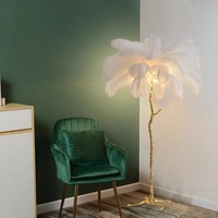 Lampe de sol moderne en plumes de cuivre pour décoration d'hôtel