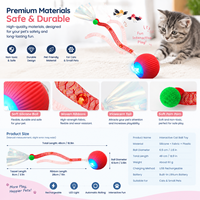 Jouets pour chats interactifs automatiques à mouvement rapide, en silicone, de luxe, tendance, modernes, électriques, rechargeables, avec queue intelligente
