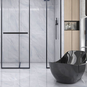 กระเบื้องพอร์ซเลนลายหินอ่อนขนาดใหญ่ 600x1200 มม. ผิวมันเงา แผ่นเล็ก รุ่นแจ๊สไวท์ สไตล์โมเดิร์นมินิมอล ทนทานต่อการสึกหรอ เหมาะสำหรับห้องนั่งเล่น - Product Image 4
