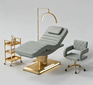 Table de massage électrique de luxe à levage monoposte pour soins esthétiques, spa, cosmétiques, visage, salon de beauté et extensions de cils - Product Image 5