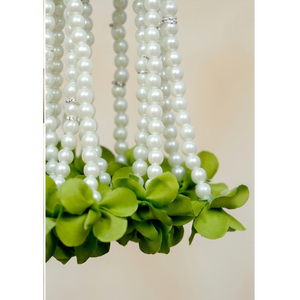 Guirlande florale artificielle blanche avec perles suspendues, collier décoratif pour mariage, festival, temple, décoration d'événements - Product Image 3
