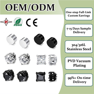 <span class=keywords><strong>Orecchini</strong></span> Magnetici Senza Piercing per Donna e Uomo, Alta Qualità a Basso Prezzo, con Diamanti e Zirconi in Acciaio Inossidabile - Product Image 1