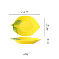 Cartoon schattige citroen servies thuis creatief hoogwaardig keramiek fruitbord salade dessert schaal bordenset