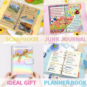 Nuevo Mini Cuaderno de 6 Anillas, Agenda de Negocios, Planificador de Trabajo, Presupuesto, Color Holográfico, Cubierta de Cuero PU, <span class=keywords><strong>A6</strong></span> A5, Hojas Sueltas, <span class=keywords><strong>50</strong></span> - Product Image 3