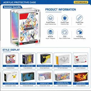 Boîte de protection en acrylique ETB en gros avec couvercle magnétique robuste, épaisseur 5+8MM, résistante aux UV, pour la collection complète de cartes Pokémon - Product Image 4