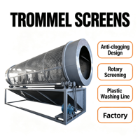 Tamis rotatif automatique anti-colmatage à tambour, séparateur d'impurités en plastique résistant à l'usure, 5000 kg/h, 380V