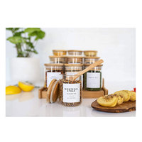 Pots à Épices en Gros avec Couvercles en Bambou, Bocaux de Rangement Alimentaire en Verre Ménagers pour l'Organisation Domestique et l'Utilisation en Cuisine, pour Bébés