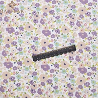 HAPPEAK Tissu en popeline de coton imprimé de luxe Textiles respirants tissés à carreaux floraux Tissus en coton pour vêtements