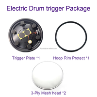 Cozy Drum 12 pouces ABS Système Piezo pour Tom électronique E Snare, Kit de plaque de déclenchement double zone à 6 déclencheurs pour batteries acoustiques et électriques