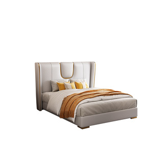 <strong>Latest</strong> Modern King Size Double <strong>Bed</strong> Industrial <strong>Design</strong> Style Leather Furniture with Wooden Frame Designer <strong>Bed</strong> - Product Image 6