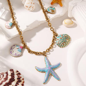 Collares de Cadena con Dijes de Concha de Perla Estilo Playa de Verano, de Acero Inoxidable, Resistentes al Deslustre, Regalo - Product Image 2