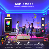 Contrôleur de bande LED numérique adressable ESP32 Lamp Rhythm avec microphone, contrôle par application, 2 lignes de sortie, compatible Home Assistant Alexa