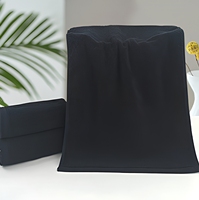 Serviette de sport noire en coton pur tissé 500 GSM pour adulte, 50x100cm, très absorbante, personnalisable avec logo OEM pour fitness, salon, hôtel, spa - Vente en gros