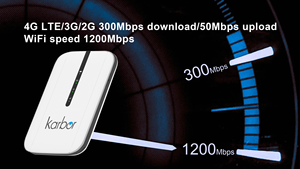 Routeur WiFi de poche Karbor CAT4 Internet 4G Mifis avec application Supercall, WiFi double bande 2,4 GHz 5 GHz pour l'extérieur, batterie 2100 mAh - Product Image 2