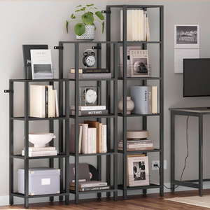 <span class=keywords><strong>Libreria</strong></span> Industriale a 6 Ripiani da 166 cm, <span class=keywords><strong>Scaffale</strong></span> Impilabile Fai-da-Te per Casa e Ufficio, Nero - Product Image 4
