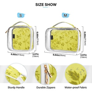 Bolsa de Maquillaje de PVC Transparente Pequeña y Portátil con Logotipo OIP Amarillo Personalizado, Bolsa de Cosméticos de Viaje con Asa - Product Image 3