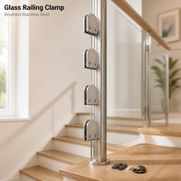 Clip de fixation en acier inoxydable pour panneaux de verre 40x50x24mm, pour verre de 8-10mm, résistant à la rouille, installation DIY, pour balustrades de véranda et de terrasse