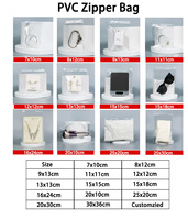 Vente chaude Petite Taille Transparent Givré PVC & EVA Pochette Ziplock Sac D'emballage De Bijoux Auto-scellant pour Boucles D'oreilles