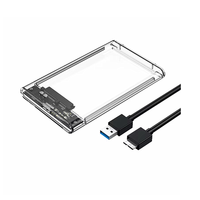 Sarung Hard Drive eksternal 2.5 inci 7mm 2.5mm, Sarung plastik SATA III USB 3.0 USB3.2, Hard Disk bening 9.5 inci 7mm mm SATA