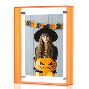 Cadre <span class=keywords><strong>photo</strong></span> flottant en <span class=keywords><strong>acrylique</strong></span> personnalisé, écologique, imperméable, translucide, néon, coloré, pour bureau, table, décoration murale - Product Image 1