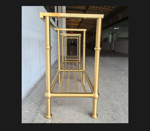 Mobiletto da Bagno in Ottone con Ripiano Aperto, Design Funzionale, Portasciugamani Integrato, Stile Antico per Ristrutturazioni - Product Image 2