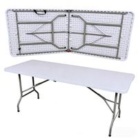 Table pliante portable d'extérieur en HDPE, table pliante pour le camping, le barbecue et les pique-niques