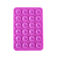 Support de téléphone à ventouse en silicone carré antidérapant, coussinet de ventouse en silicone et cuir à une face pour mobile